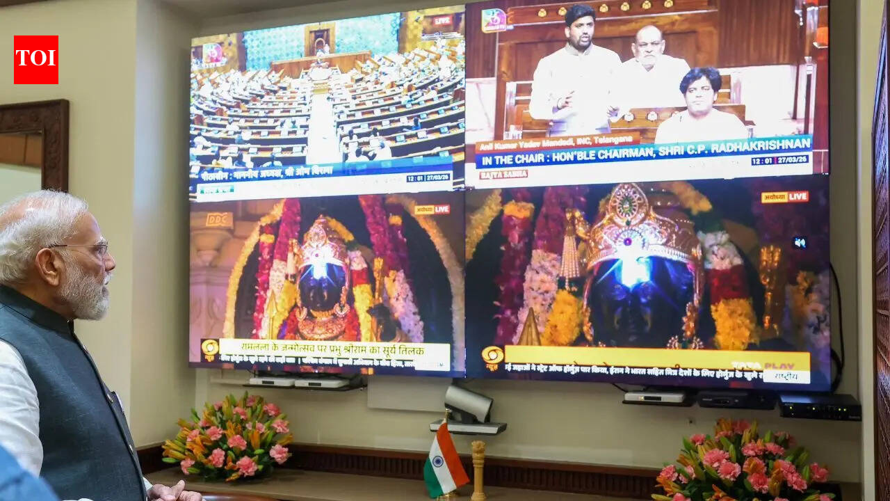 PM Modi prayed to Lord Ram, observed Surya Tilak ceremony virtually at Ram temple in Ayodhya. india news