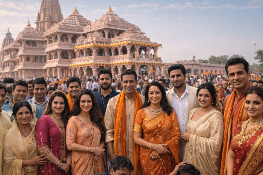 अयोध्या में जुटे फिल्म और टीवी कलाकार, रामलला के दरबार में किया दर्शन-पूजन.