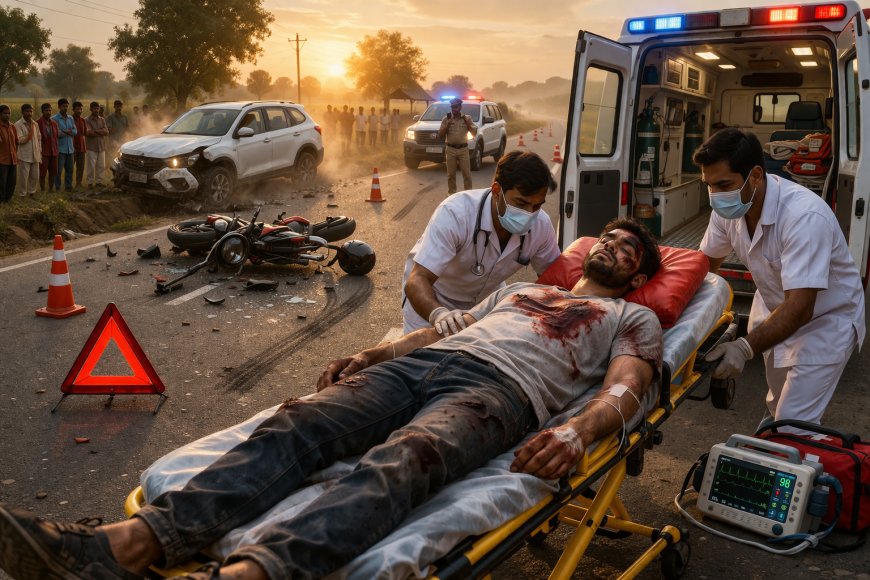 अमेठी में सड़क हादसा: अज्ञात वाहन की टक्कर से युवक गंभीर रूप से घायल, जिला अस्पताल रेफर