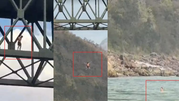 ऋषिकेश: रोमांच के नाम पर जान जोखिम में डालकर गरुड़ चट्टी पुल से युवक ने लगाई गंगा में छलांग, वीडियो वायरल
