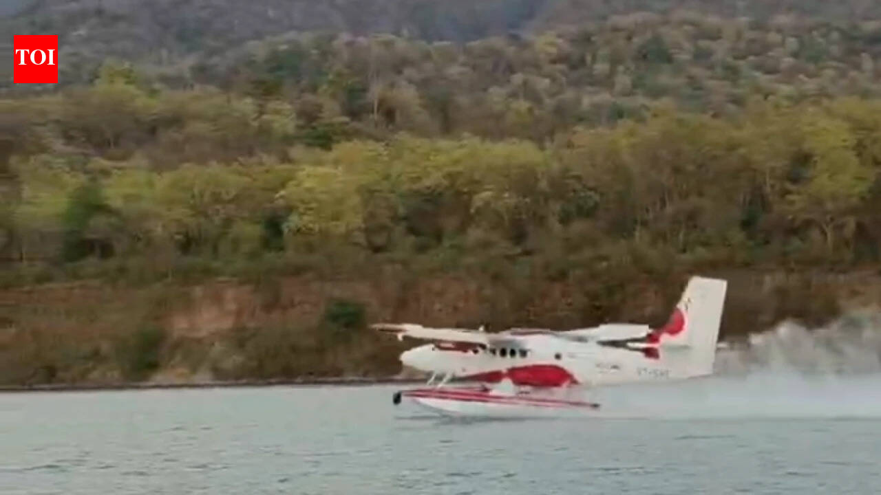 India’s first aircraft converted into a seaplane conducts test flight on Ganga Barrage