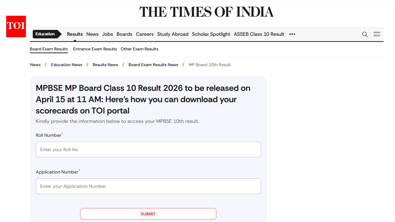 MPBSE Class 10th Result 2026: Here’s how you can download the scorecard from TOI portal