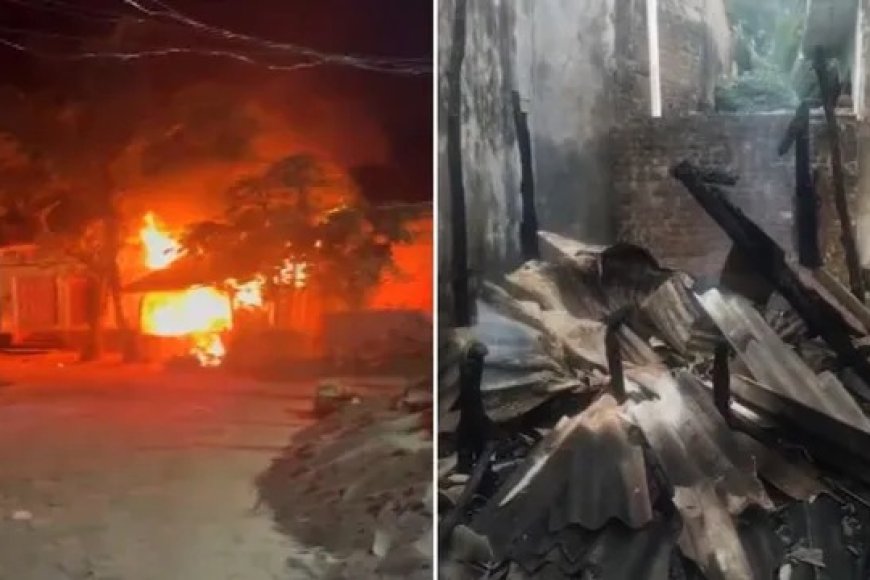 जायस में चाय की दुकान में लगी भीषण आग, सिलेंडर फटने से मची अफरा-तफरी – बाल-बाल बचे लोग।