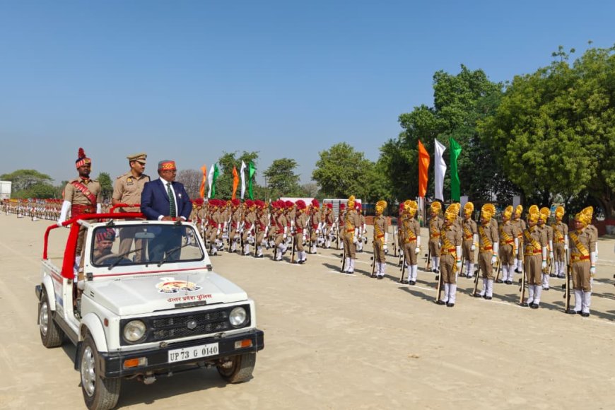 कौशांबी पुलिस लाइन में पासिंग आउट परेड का भव्य रिहर्सल, दिखा अनुशासन और जोश