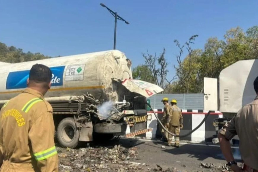 दिल्ली-देहरादून एक्सप्रेस-वे पर मचा हड़कंप…नाइट्रोजन गैस से भरे टैंकर से टकराया ट्रक, गैस रिसाव से मची अफरा-तफरी