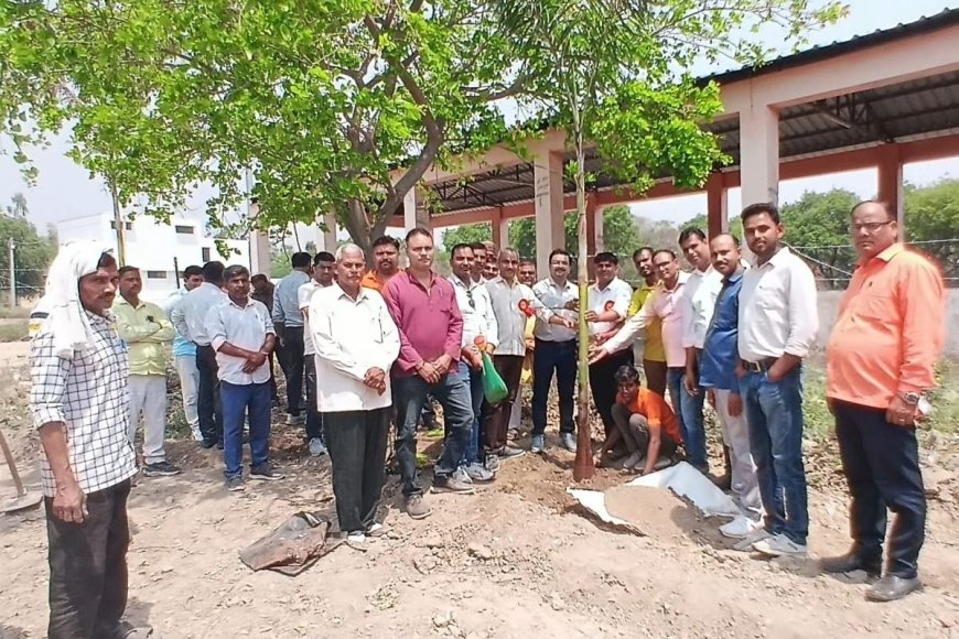 संग्रामपुर में शिक्षकों व ग्रामीणों ने मिलकर किया पौधारोपण, दिया हरित पर्यावरण का संदेश