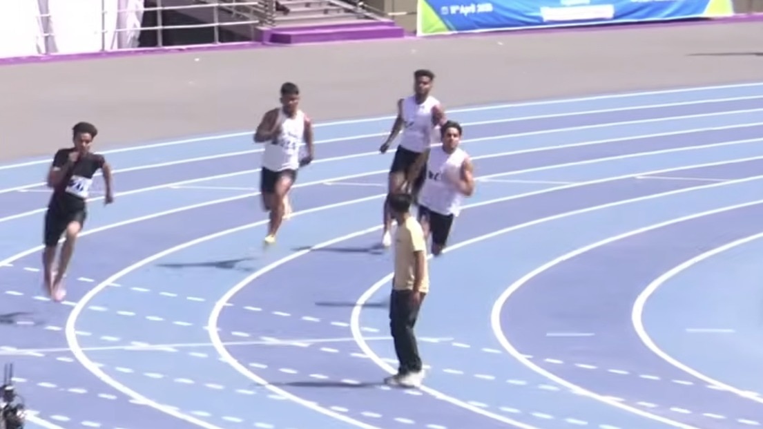 WATCH: Athletics federation under fire after man walks onto track during junior race