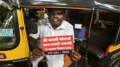 Maharashtra minister stops action against auto, cab drivers on Marathi issue. india news