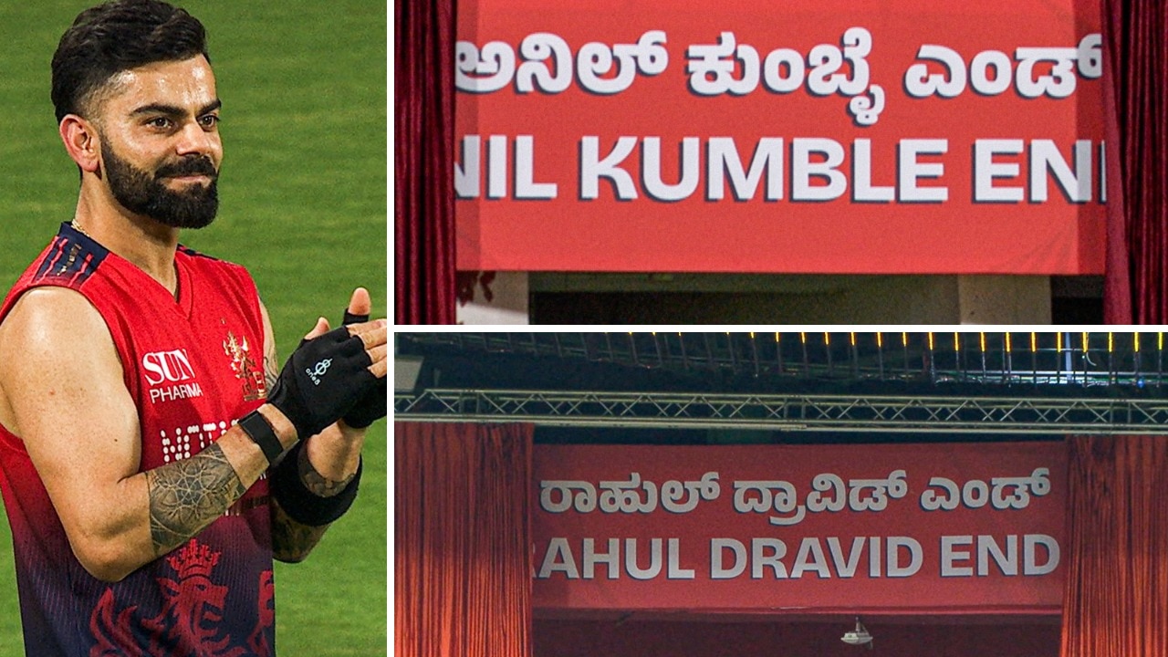 IPL 2026, RCB vs CSK: Virat Kohli lauds Dravid, Kumble honored with new stand at Chinnaswamy Stadium