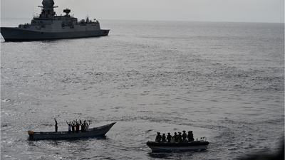 Navy foils suspected piracy attack on merchant ship in western Indian Ocean. india news