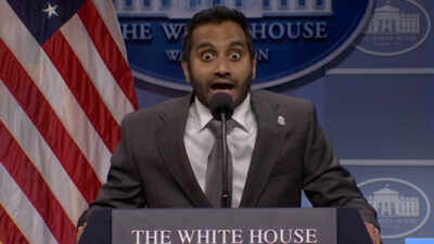‘The first Indian person to ruin his job’: SNL mocks Kash Patel with Aziz Ansari cameo