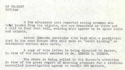 ‘Four feet tall, wearing a space suit and helmet’: Newly released FBI UFO files reveal bizarre claims