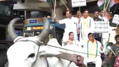 Congress protests over increase in prices of fuel, milk