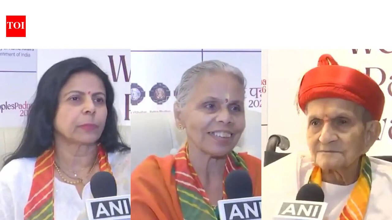 Padmashree award winners Dharmiklal Chunnilal Pandya, Sunita Godbole, Trupti Mukherjee expressed gratitude before the Rashtrapati Bhavan ceremony. hindi movie news