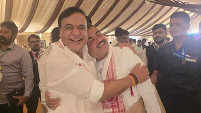 ‘Bad days for you… you know who’: Himanta-Suvendu’s friendship catches attention at Assam government’s swearing-in ceremony. india news