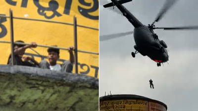 UP water tank accident: One dead, two injured while filming reel; Indian Air Force helicopter rescues stranded children. india news