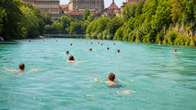 Switzerland’s summer hack: People swim in the river on their way home from work world News