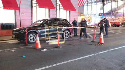 Woman falls straight out of her Mercedes-Benz into open sewer hole
