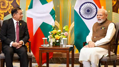 PM Modi: Prime Minister Narendra Modi met Myanmar President U Min Aung Hlaing. india news