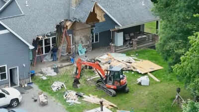 ‘If it’s over, I’ll tear down the house’: Drunk US man tears up family home after wife tells him marriage is over