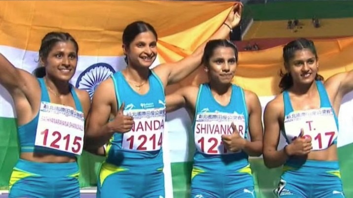 India’s 4×100 women beat China for gold medal at the Asian Relay Championships 2026. Video